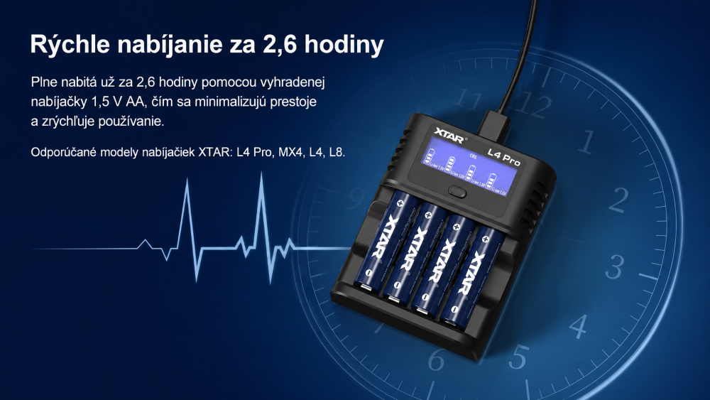 XTAR AA 2,6 órás gyorstöltés